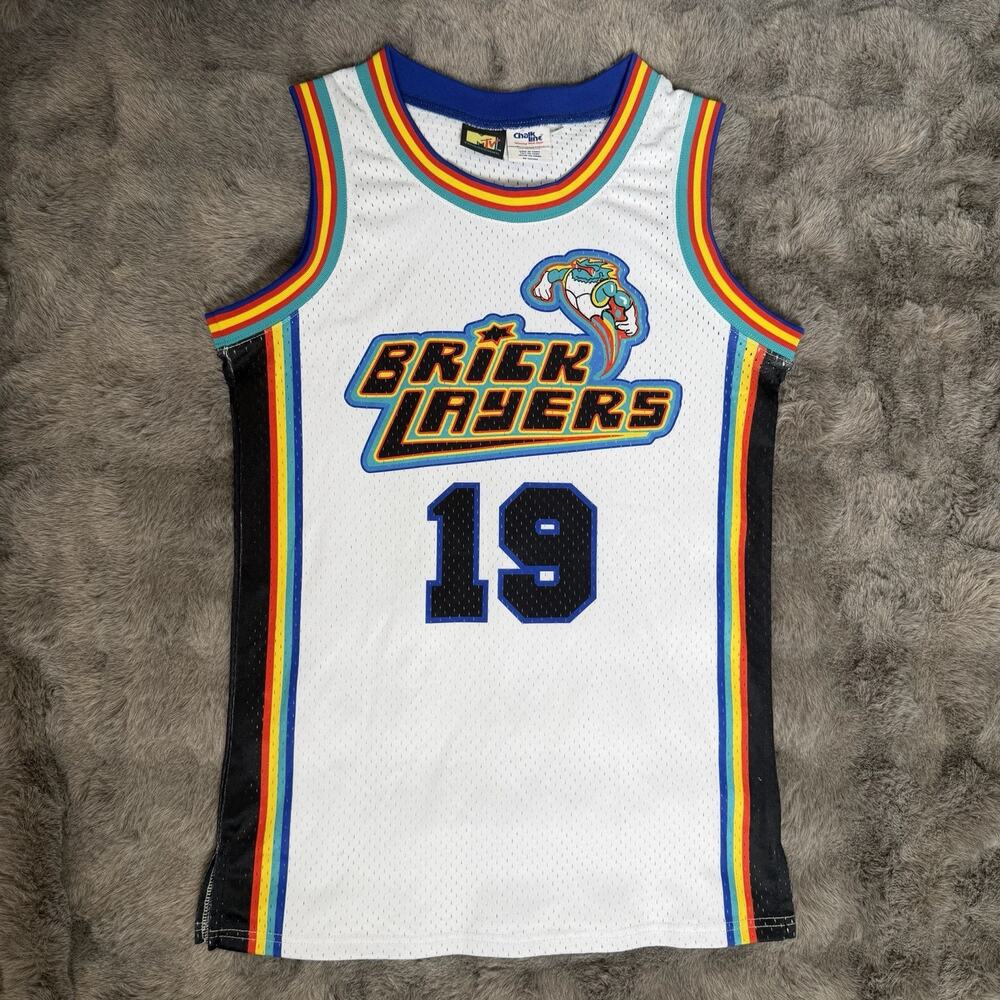 Aaliyah Bricklayers MTV White Jersey Chalk Line Size Small